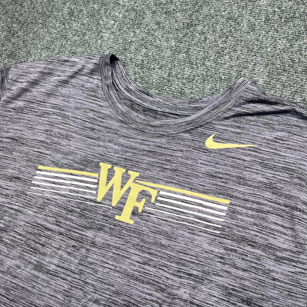 Nike Wake Forest Dri-FIT NCAA Training Heathered Grey Graphic T-Shirt